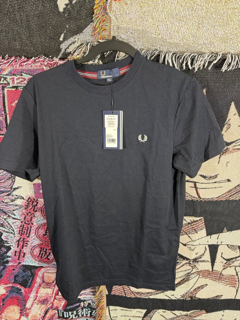 Fred Perry Ringer Tee NWT Navy Laurel Wreath Tipped Collar M6334 Men's S